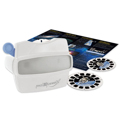 Space 3D Viewer with twoViewers and a manual on a white background
