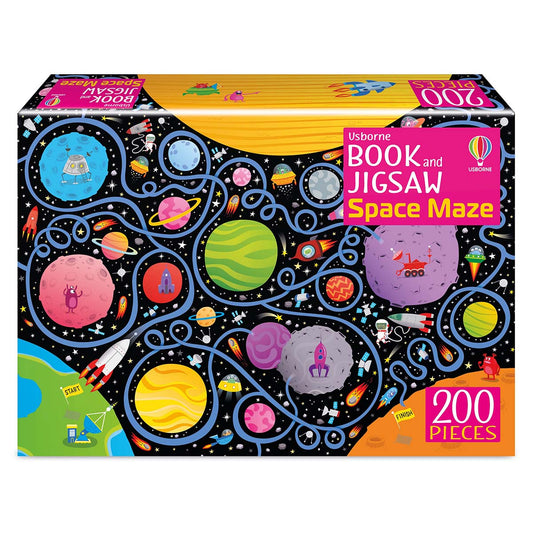 Usborne Book and Jigsaw Space Maze packaging with space-themed design