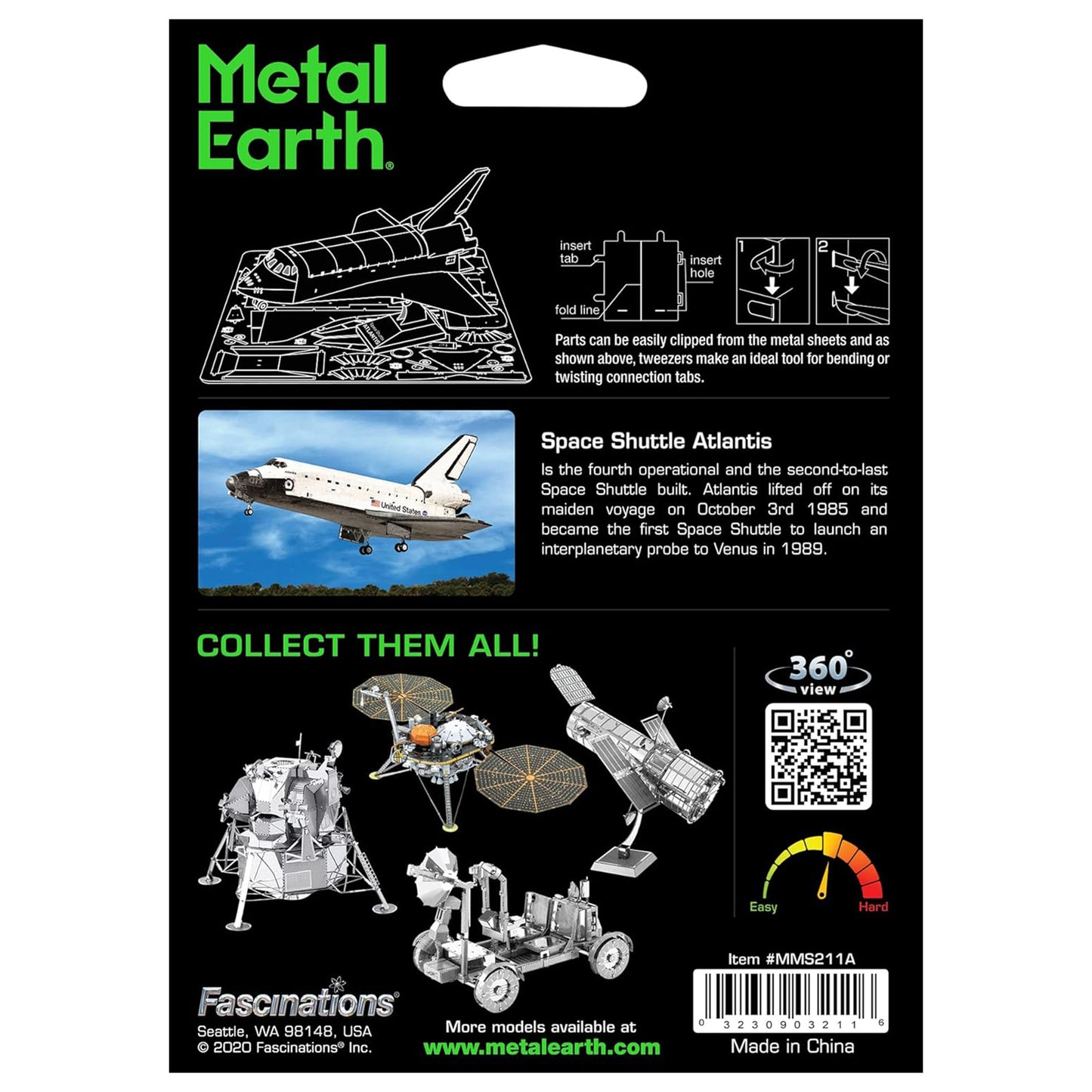 Space Shuttle Atlantis Coloured Version- 3D Metal Model Kit