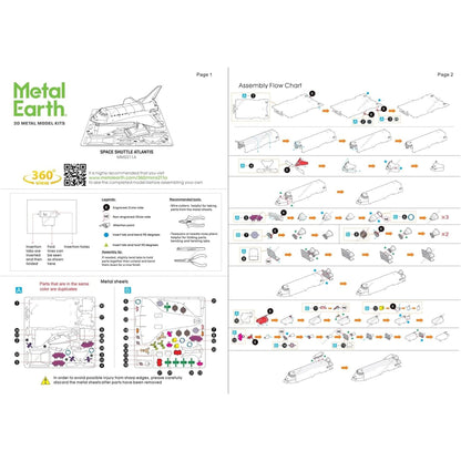 Space Shuttle Atlantis Coloured Version- 3D Metal Model Kit