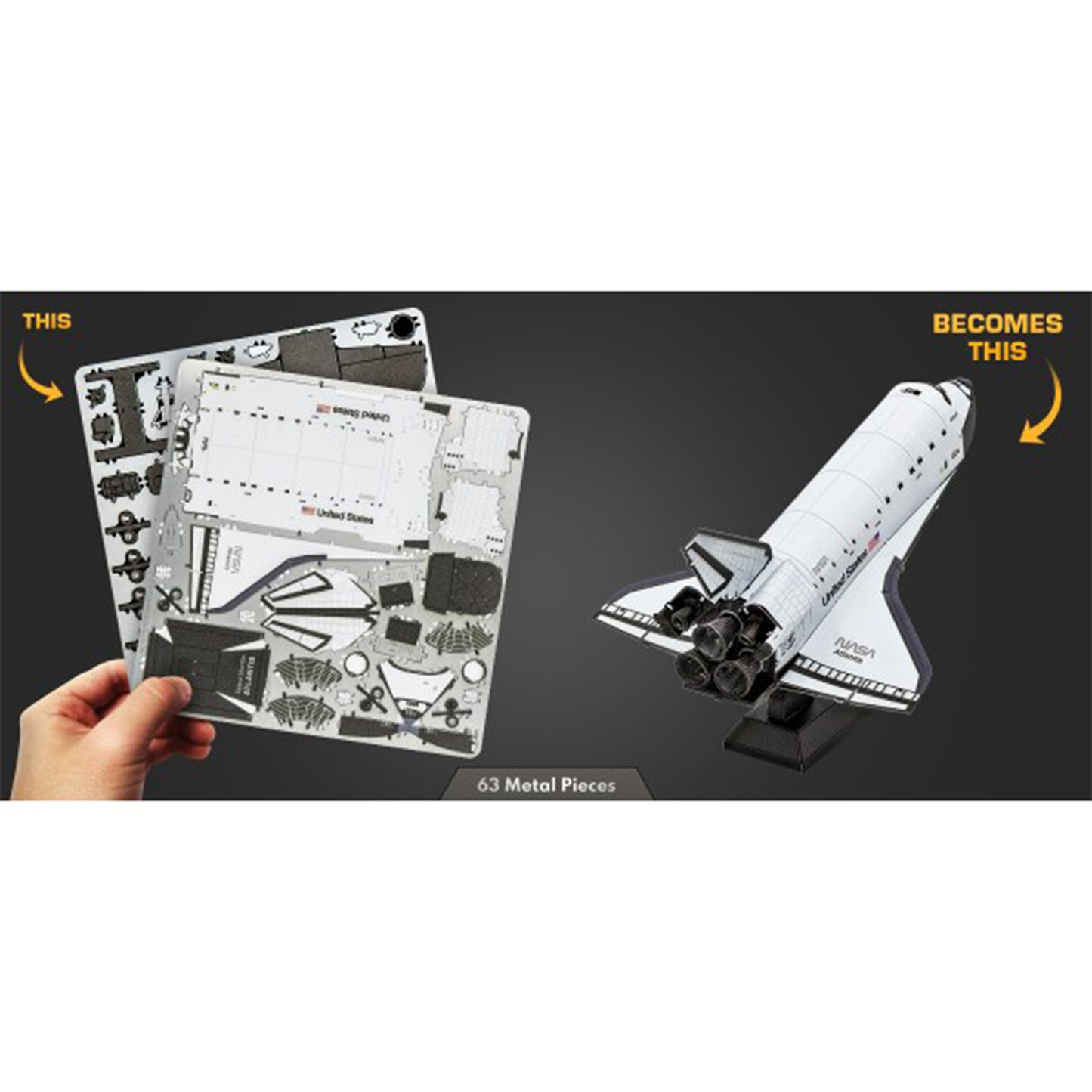 Space Shuttle Atlantis Coloured Version- 3D Metal Model Kit
