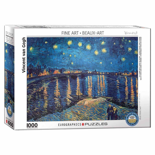 Jigsaw puzzle box featuring 'Starry Night Over The Rhone' by Vincent van Gogh with Eurographics branding.