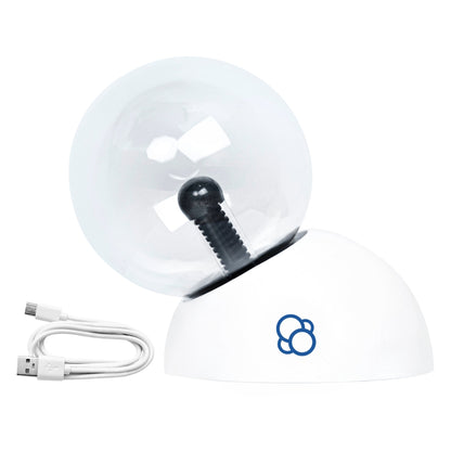 White satellite dish with a USB cable on a white background