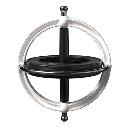 Black and white spherical object on a white background