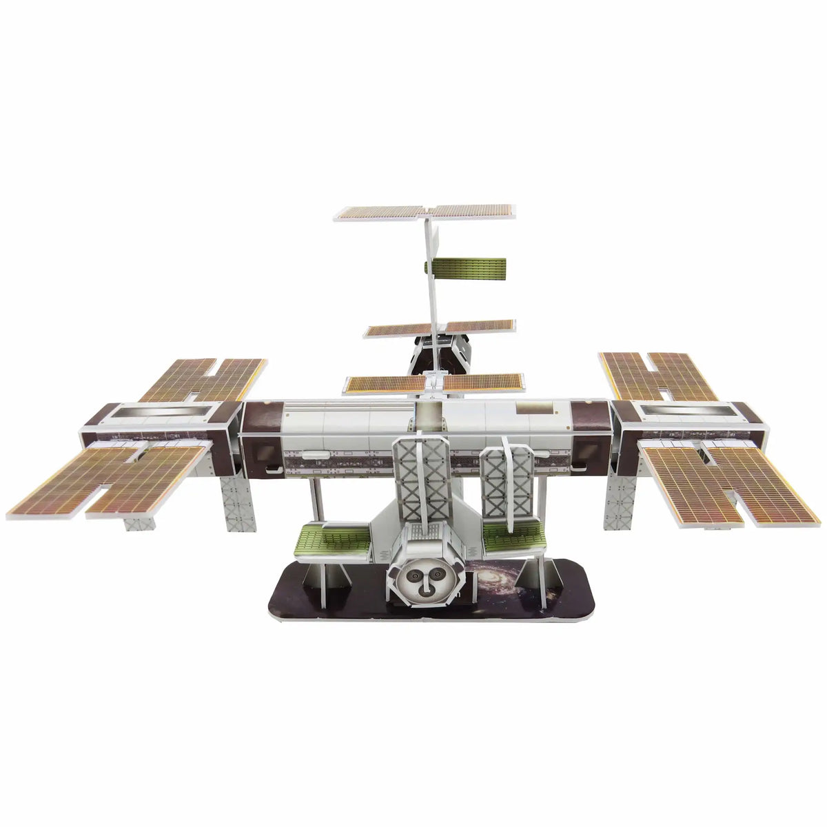 Model of a space station on a white background