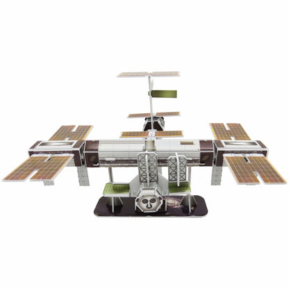Model of a space station on a white background