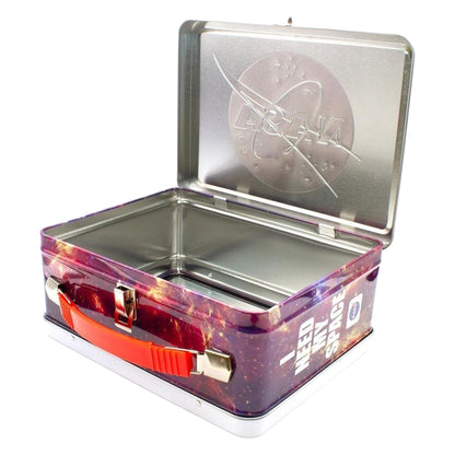Metallic lunch box with space-themed design and 'Dream' branding on a white background