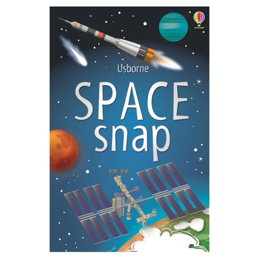 Book cover of 'Space Snap' by Usborne with space-themed illustrations.