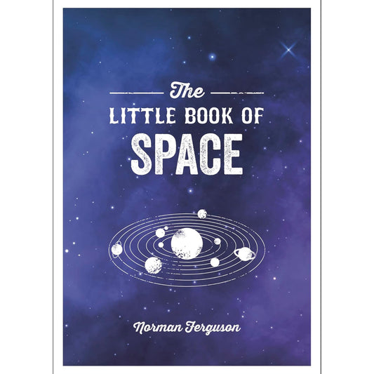 Book cover of 'The Little Book of Space' with a space-themed design and planets illustration.