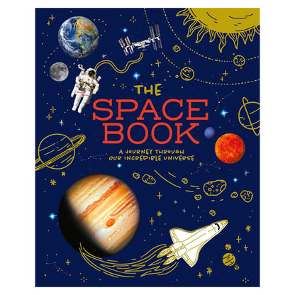 Book cover of 'The Space Book' with space-themed illustrations on a blue background
